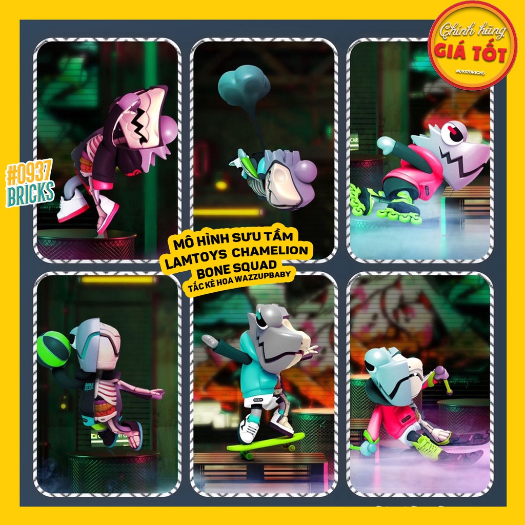 MÔ HÌNH KHỦNG LONG WAZZUPBABY BONESQUAD x Mighty Jaxx Đồ chơi mô hình Tắc kè 0937Bricks