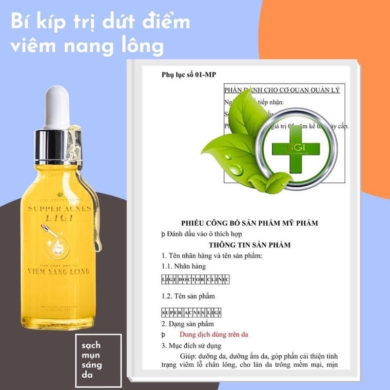 ✅ TINH CHẤT VIÊM NANG LÔNG MỤN LƯNG LIGI tặng 05 gói mặt nạ ligi