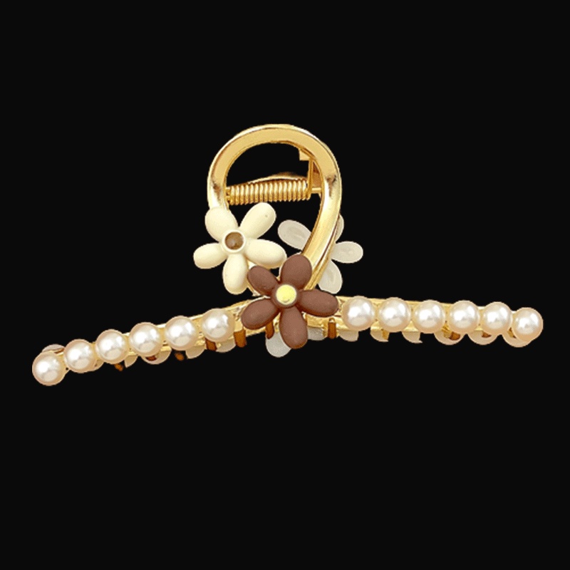 Kẹp Tóc Đính Đá Ngọc Trai Nhân Tạo Phong Cách Hàn Quốc Sang Trọng