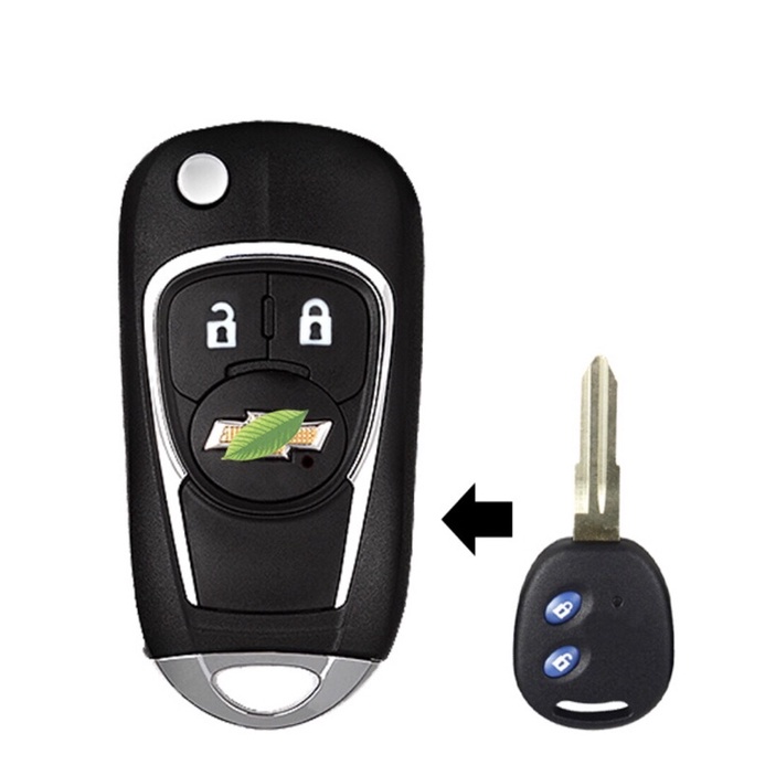 Vỏ độ gập chìa khoá xe Chevrolet Aveo Spark Vivant 2 nút bấm như hình chuẩn zin