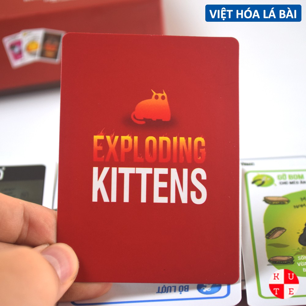 Bài Mèo Nổ Giá Rẻ Việt Hóa Lá Bài 2021 Exploding Kittens 56 Lá Cán Màng Chất Giấy Dày Dặn Rẻ Sập Sàn MEORE