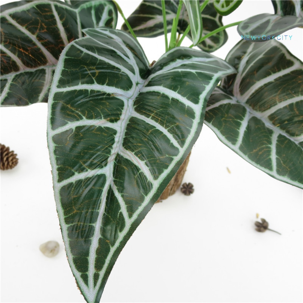 1 Nhánh Lá Alocasia Nhân Tạo Trang Trí Nhà Cửa, Văn Phòng