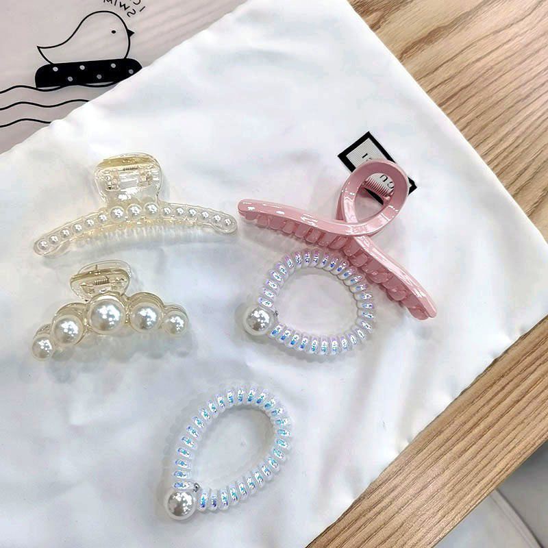 Set Kẹp Tóc và Buộc Tóc 5 Món Siêu Xinh Kèm Túi Zip