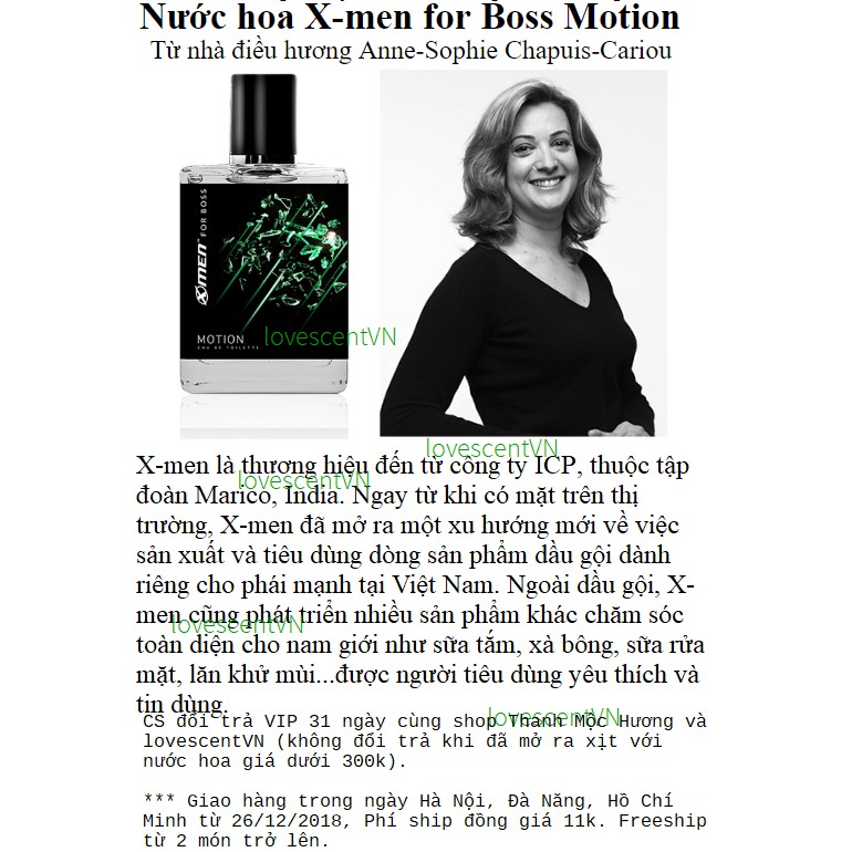 Nước hoa Xmen for Boss Intense/Motion/Luxury có hộp và chữ kí của nhà tạo hương tặng kèm 20ml nước hoa mini gốc Pháp | BigBuy360 - bigbuy360.vn