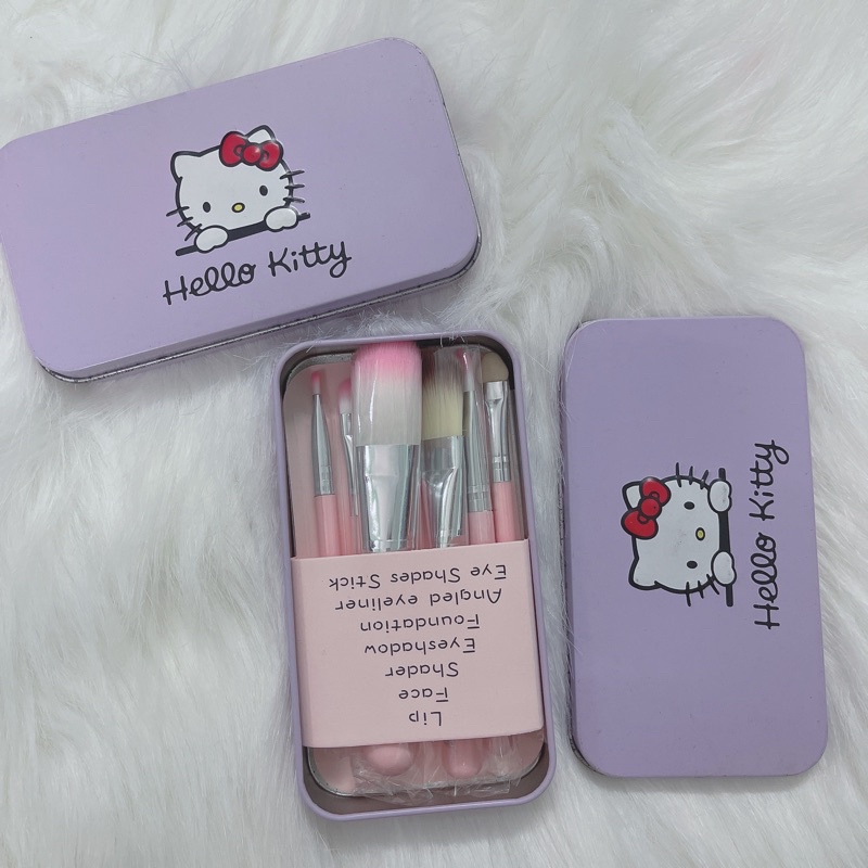 ( XẢ HÀNG ) BỘ CỌ MAKE UP HELLO KITTY 7 MÓN