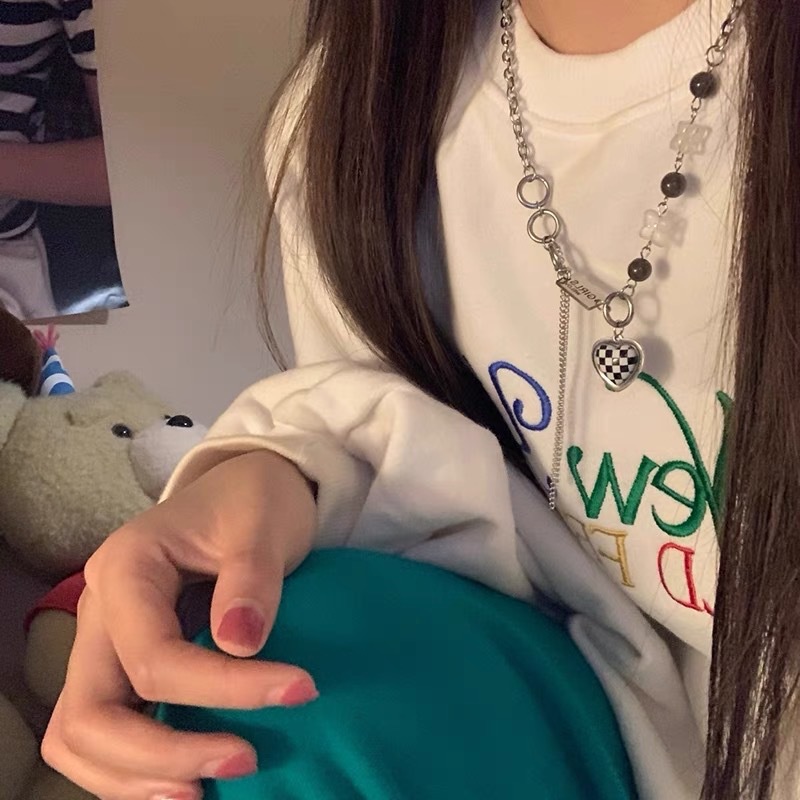 Vòng Cổ  MAYEBE LAVEND kẻ sọc màu trắng đen phong cách hiphop thời trang Hàn Quốc cho nam nữ