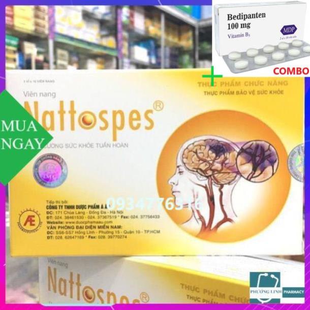 Combo Bedipanten 100mg +  Nattospes Tăng sức khỏe tuần hoàn não