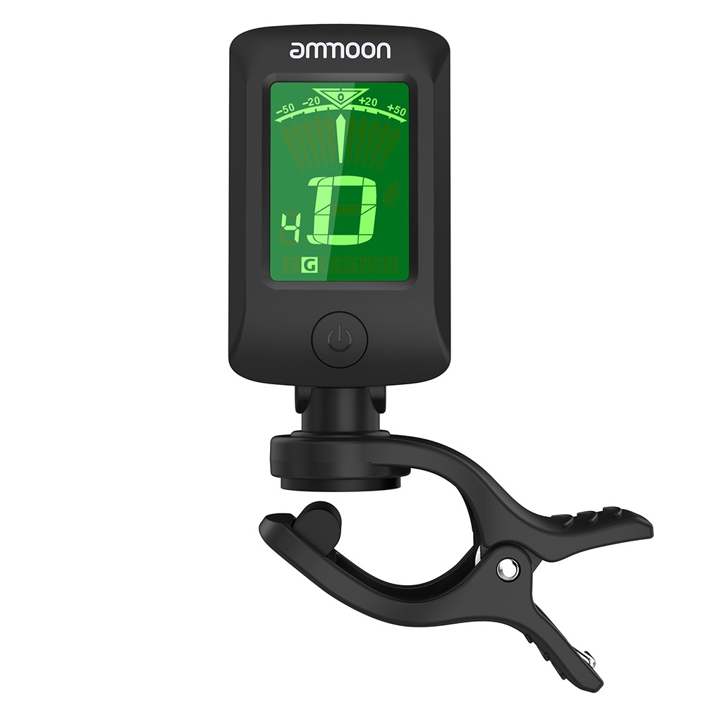 Ĩ ammoon AT-07 Digital Electronic Clip-On Tuner LCD Screen for Guitar Chromatic Bass Ukulele C/ D Violin