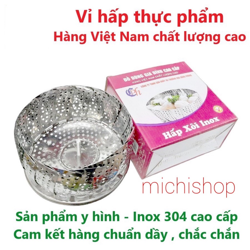 [Loại To Dầy] Vỉ Hấp Thực Phẩm Inox 304 Đa Năng Có Chân Đứng Hàng Dầy Dặn, Xửng Hấp, Rổ Hấp Xôi Xòe Gập Gọn - MS126