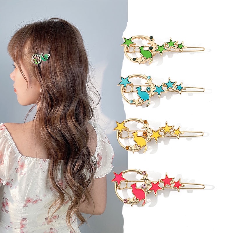 Kẹp TóC HìNh Chú MèO Ngôi Sao MặT Trăng ThờI Trang Cho Nữ