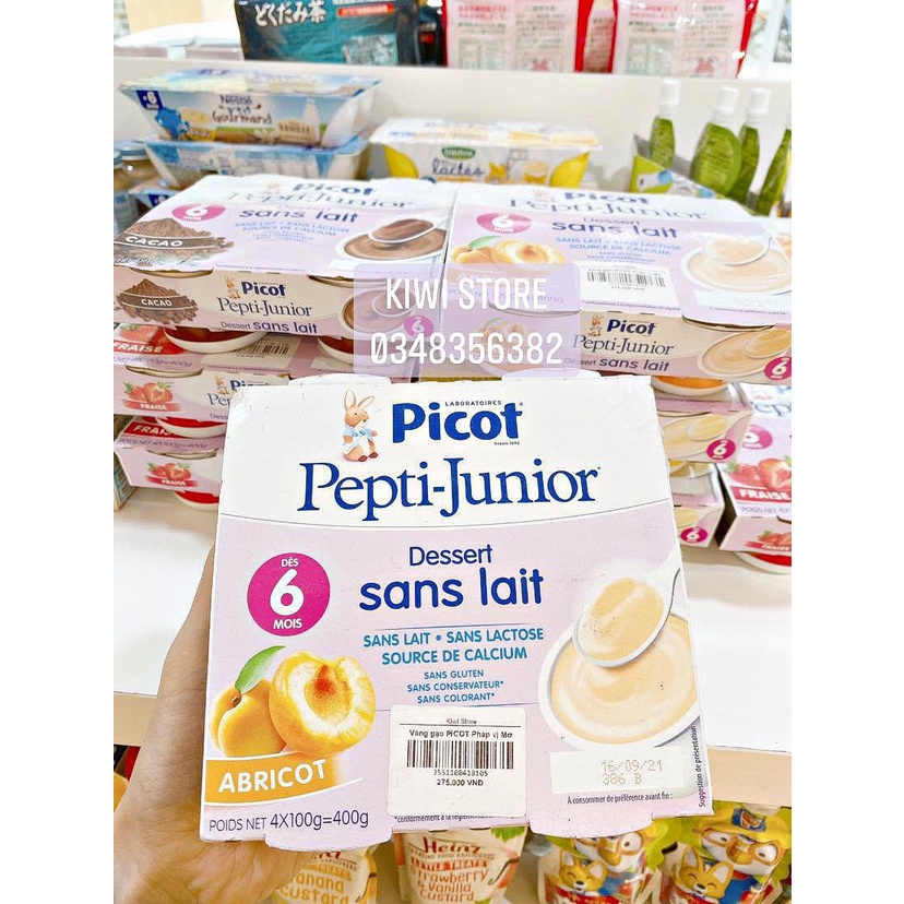 Váng gạo Picot Pepti-Junior Pháp vỉ 4 hộp x 100gr cho bé 6m