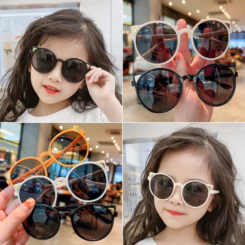 Kính mát cho bé gái bé trai hình tai thỏ thời trang siêu dễ thương