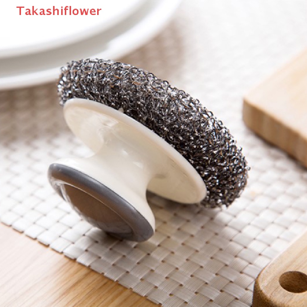 Bàn Chải Chà Rửa Bằng Len Thép Có Tay Cầm Cho Nhà Bếp Nhà Tắm