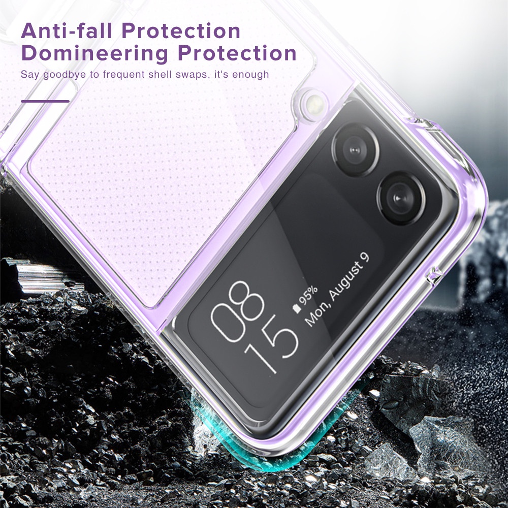 Ring Buckle Transparent Case For Samsung Galaxy Z Flip 4 5G Sumsung Samung ZFlip 4 ZFlip4 Z Flip4 4Flip Shockproof Cover Fundas