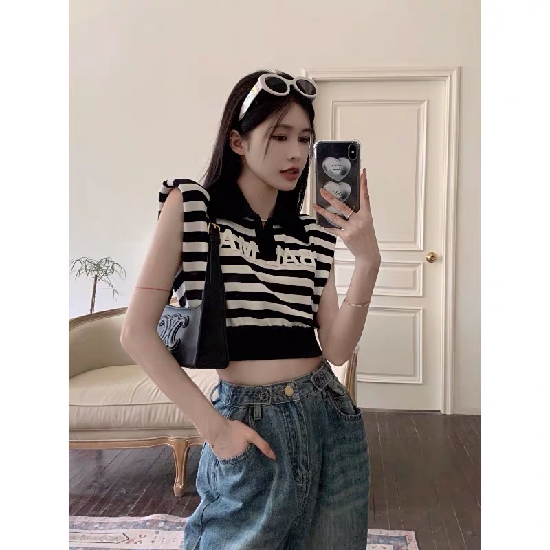 Áo polo Forgirl không tay phối chữ BALMAL
