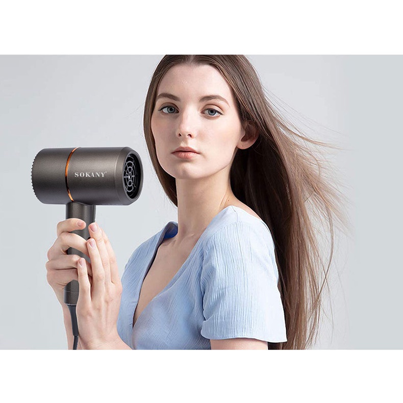 Máy sấy tóc mini cao cấp Sokany, máy sấy tạo kiểu ion âm chống khô tóc SK2022 bảo hành 1 đổi 1 bởi Lochi store