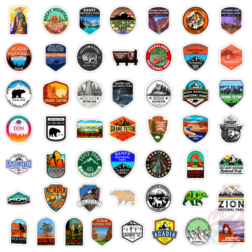 50Pcs/Set ❉ National Park Series 01 National Geographic Graffiti Stickers ❉ Outdoor Adventure DIY Fashion Mixed Luggage Laptop Skateboard Doodle Decal Stickers