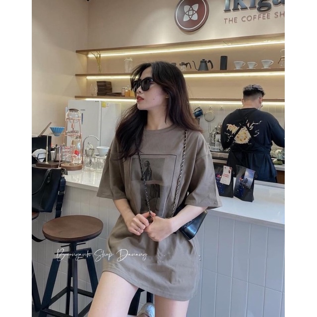 Áo Thun Unisex Mác 3158 Cô Gái Vuông HB313 Form To Rộng Hàng Quảng Châu Loại 1