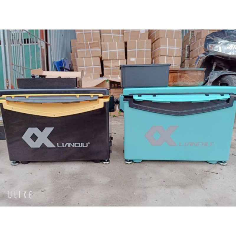 Thùng câu đài không tựa, thùng lianqiu s8 xanh ngọc 32l