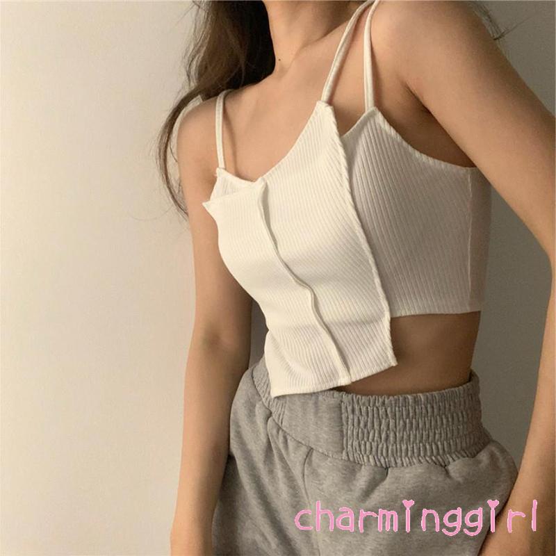 Áo hai dây dệt kim màu sắc thời trang cho nữ