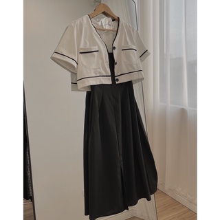 Set áo mix váy 2 dây Audrey 1173