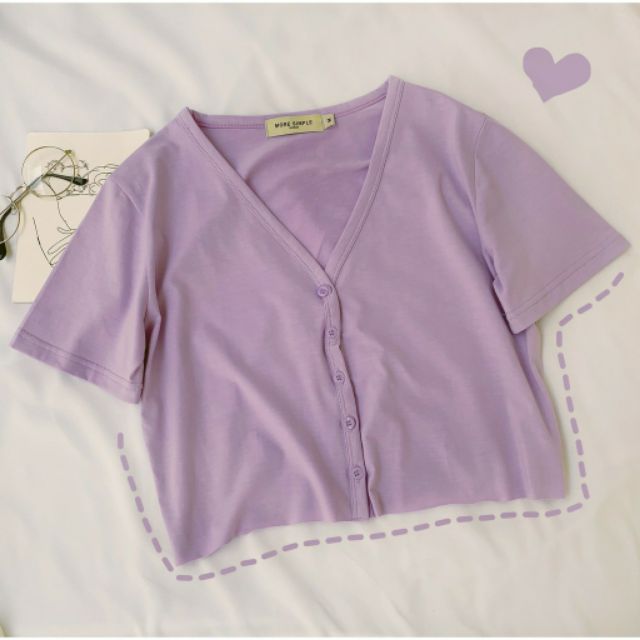 Áo Croptop YUNI phối khuy (Ảnh thật)