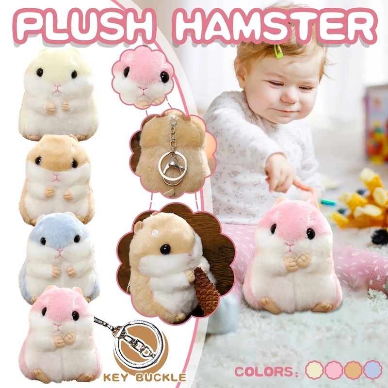Móc Khóa Hình Chú Chuột Hamster Nhồi Bông Dễ Thương