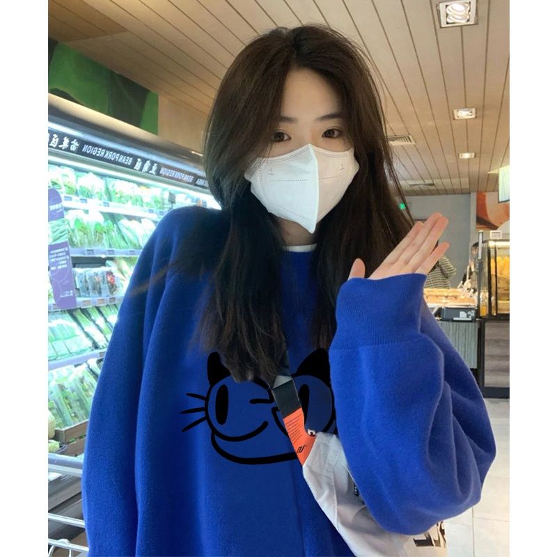 NRVP Áo Thun Tay Dài Oversize In Họa Tiết Phong Cách Hàn Quốc Thời Trang Cho Nam Và Nữ