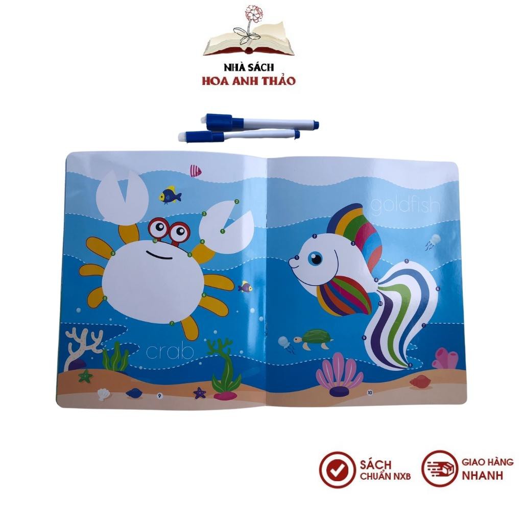 Sách Bộ Vở Viết Xóa Được - Wipe Clean - Tìm kiếm thông minh- Trờ chơi nối số (bộ 04 cuốn)