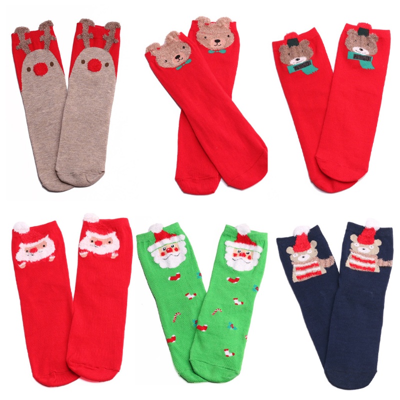 Xiangbao Vớ Thuyền Giáng Sinh Mùa Đông Vui Nhộn Hình Ông Già Noel Tuần Lộc Gấu Nai