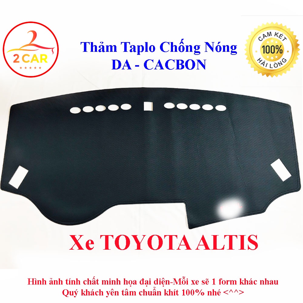 [Mã LIFEAU5SALE giảm 20k đơn 50k] Thảm taplo da vân carbon cao cấp xe Toyota Altis 2014-2021 Hàng đẹp