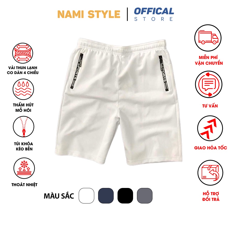 Quần đùi nam thể thao co giãn dáng trẻ trung, tập gym mặc nhà nhiều size-QDN004