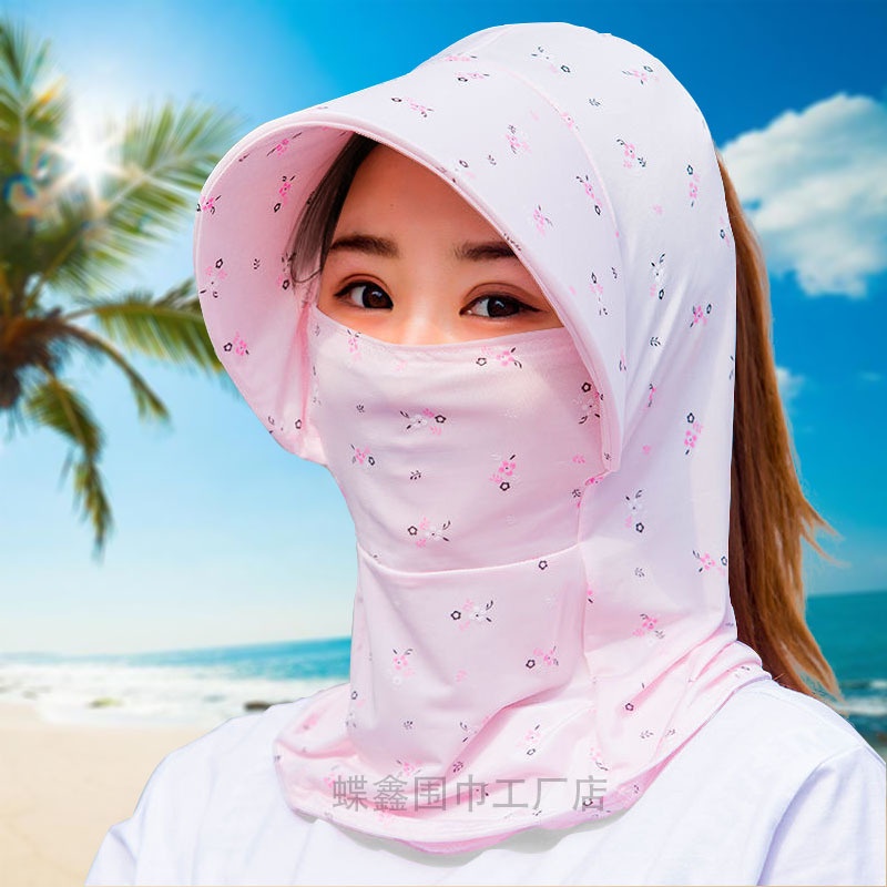 (Bán Buôn Sỉ) Mũ, nón chống nắng vành rộng mát có khẩu trang 2 lớp bảo vệ sức khỏe