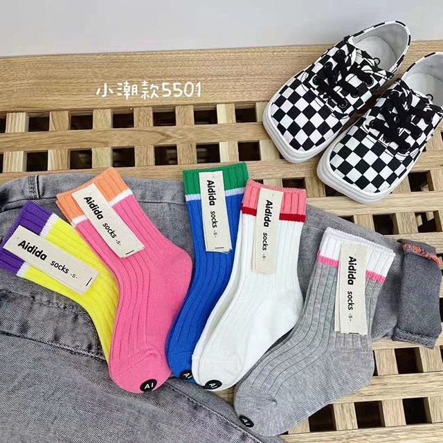 [Hàng Mới Về] Vớ Trẻ Em Thoáng Khí Thoải Mái Màu Kẹo Kiểu Dáng Đơn Giản Thời Trang 5