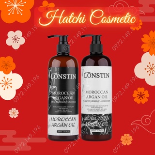 Bộ Dầu Gội Dưỡng Ẩm Phục Hồi Lonstin Moroccan Argan Oil Hydrating 500ML