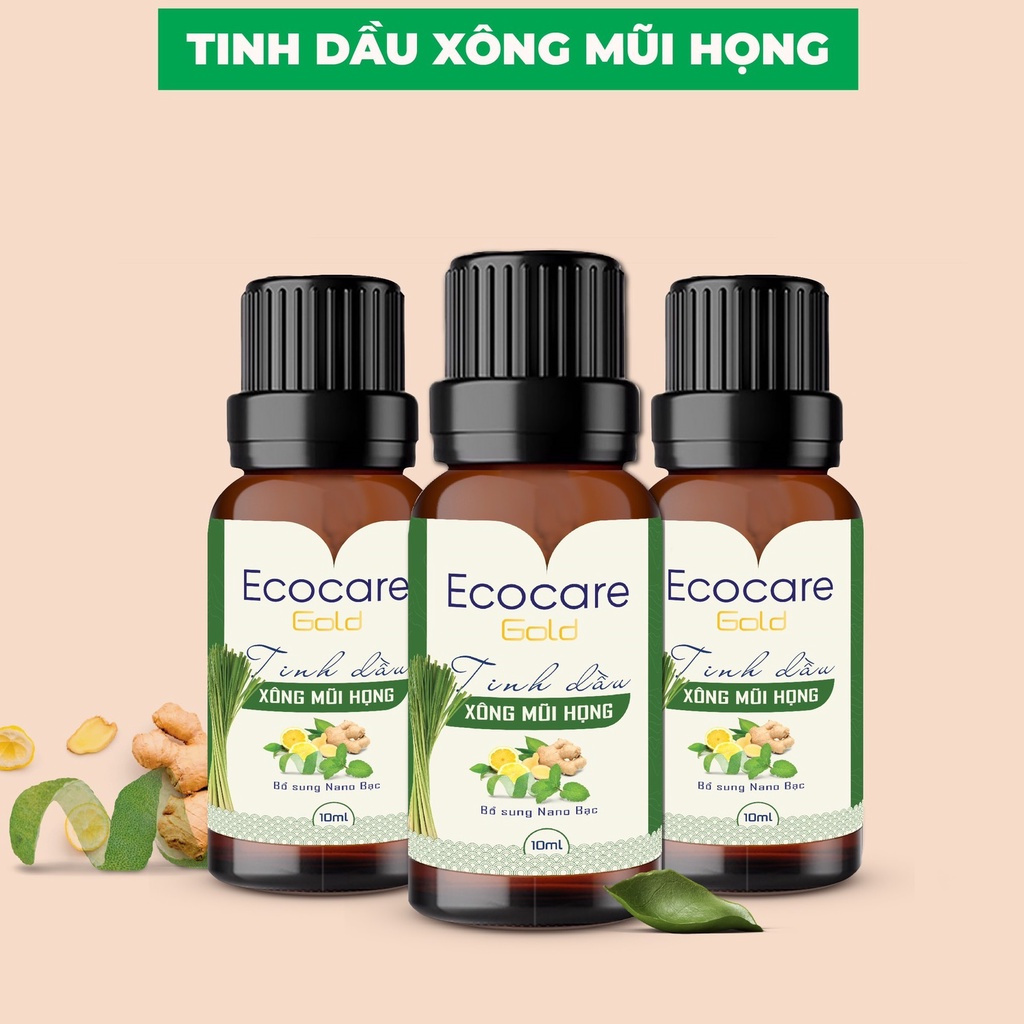 Tinh Dầu Xông Mũi Họng Ecocare 100ml, chiết xuất hoàn toàn tự nhiên, có chứa Nano Bạc, an toàn tiện lợi