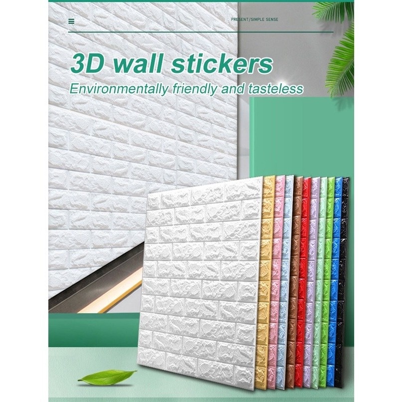 Giấy Dán Tường Bằng Xốp Họa Tiết Gạch 3D Chống Thấm Nước Trang Trí Phòng Khách / Phòng Ngủ