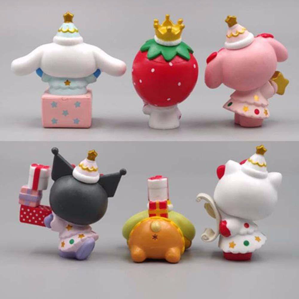 Set 6 Mô Hình Tượng Kuromi Hoạt Hình My Melody Trang Trí Bàn Làm Việc