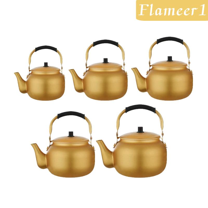 Ấm Đun Nước Bằng Nhôm Màu Vàng Đồng 1 [Flameameer1] Dùng Khi Đi Cắm Trại