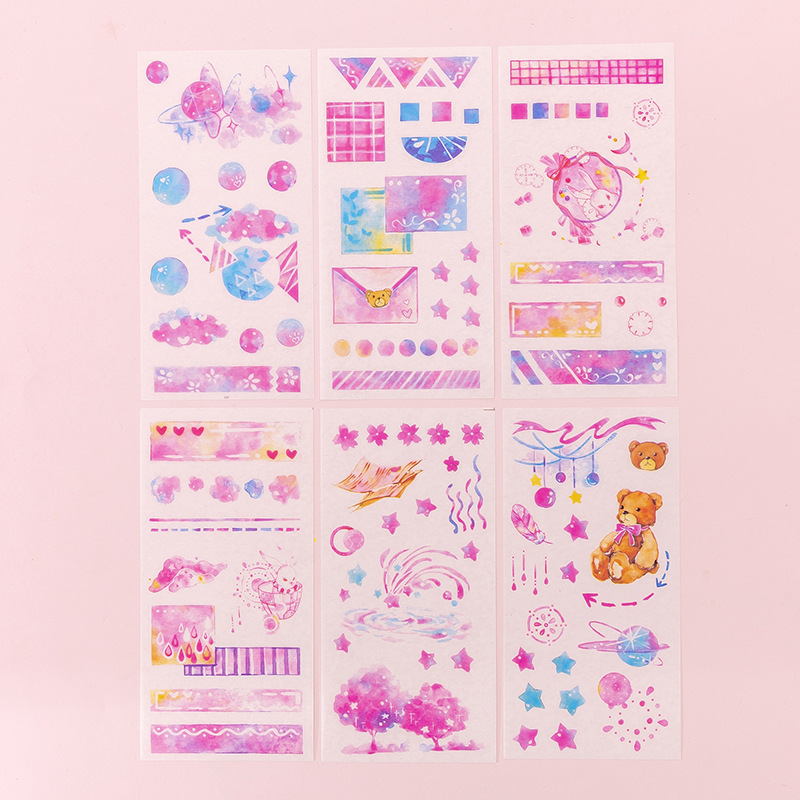 Set 6 tấm nhãn dán trang trí tiện lợi cao cấp