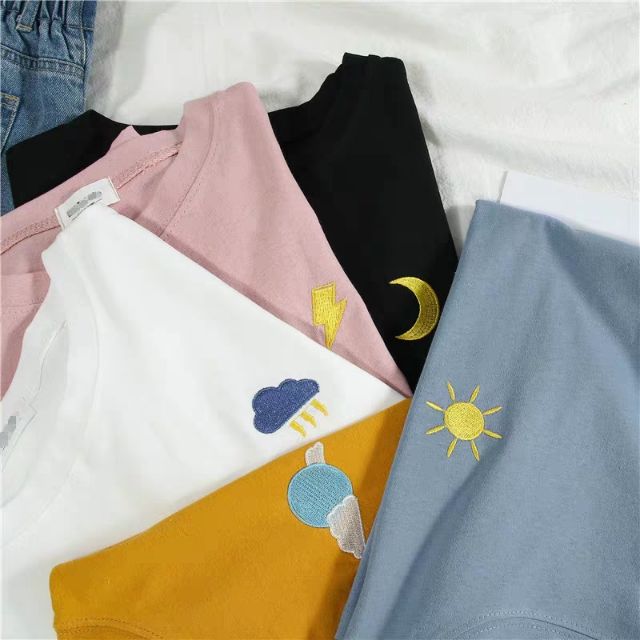 Áo thun dài tay thêu hình thời tiết | BigBuy360 - bigbuy360.vn