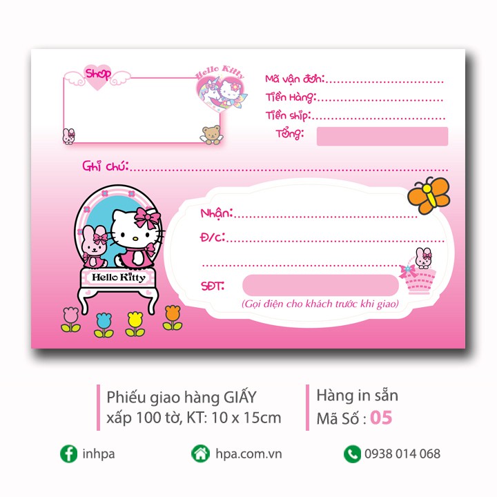 Hoá Đơn Bán Hàng Hello Kitty (MS05)
