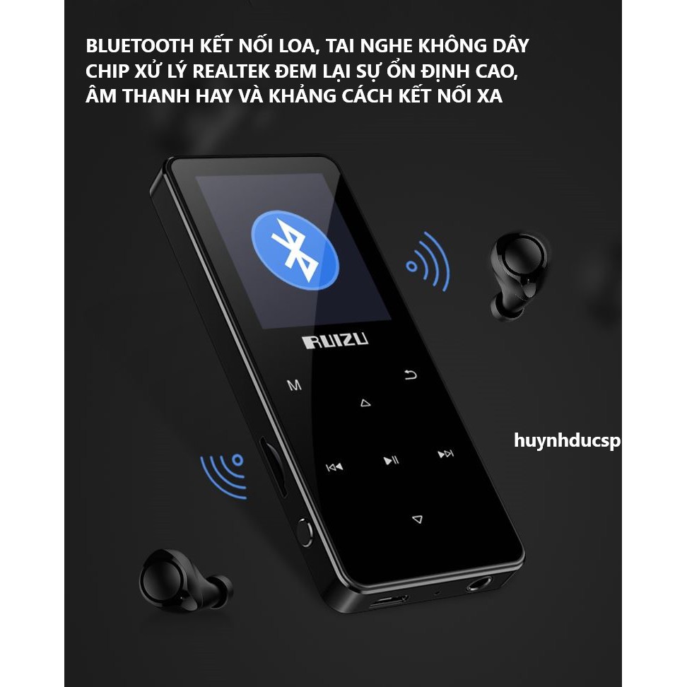 Máy nghe nhạc RUIZU D51 Bluetooth 5.0 Lossless Loa ngoài, Màn cong 1,5D, Mẫu mới nhất RUIZU 2020