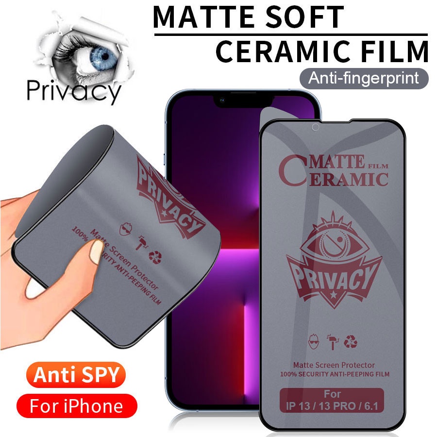 Kính cường lực dẻo chống nhìn trộm chống bám vân tay thích hợp cho iPhone 13 12 11 Pro Max 13 12 mini XS XR X
