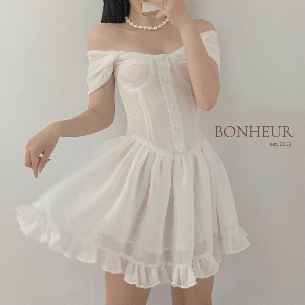 Váy trễ vai đầm công chúa bồng bềnh mặc 2 kiểu phong cách tiểu thư sang chảnh Aurora Dress