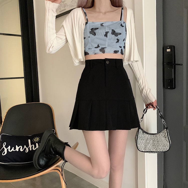 Chân Váy Chữ a Lưng Cao Thời Trang Phong Cách Hàn Quốc