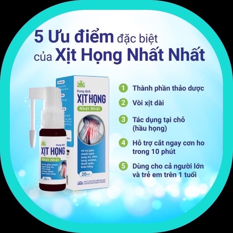 Xịt họng nhất nhất trẻ em và xịt họng nhất nhất người lớn hỗ trợ giảm ho,giảm rát họng