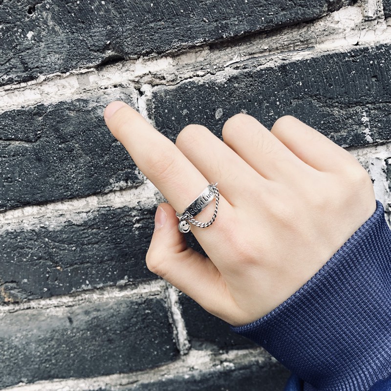 Nhẫn phối mặt hình mặt cười thiết kế cá tính phong cách Hàn quốc thời trang