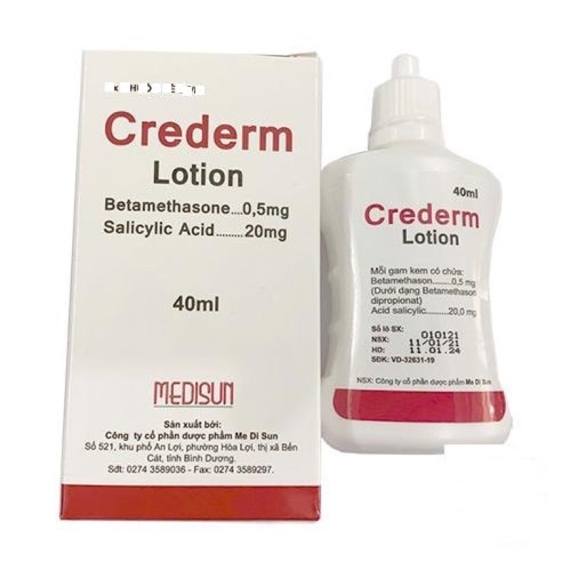 Dung dịch bôi ngoài da Crederm Lotion cùng công thức Beprosalic Lotion - Chàm & Vảy Nến