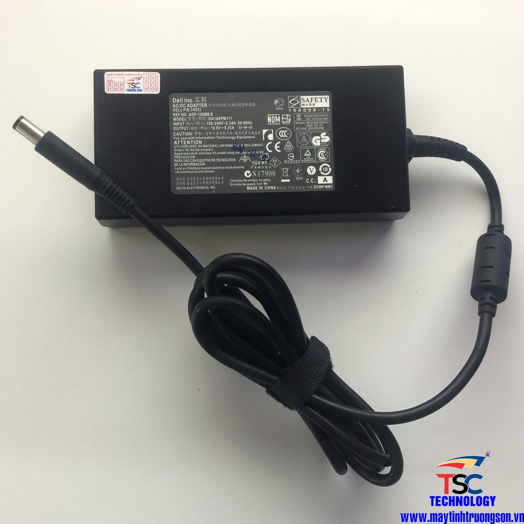 Sạc Laptop DELL 19.5V 9.23A Dùng Cho Dòng Laptop Workstation, Bisiness, Alienware | Sạc Zin Chính Hãng